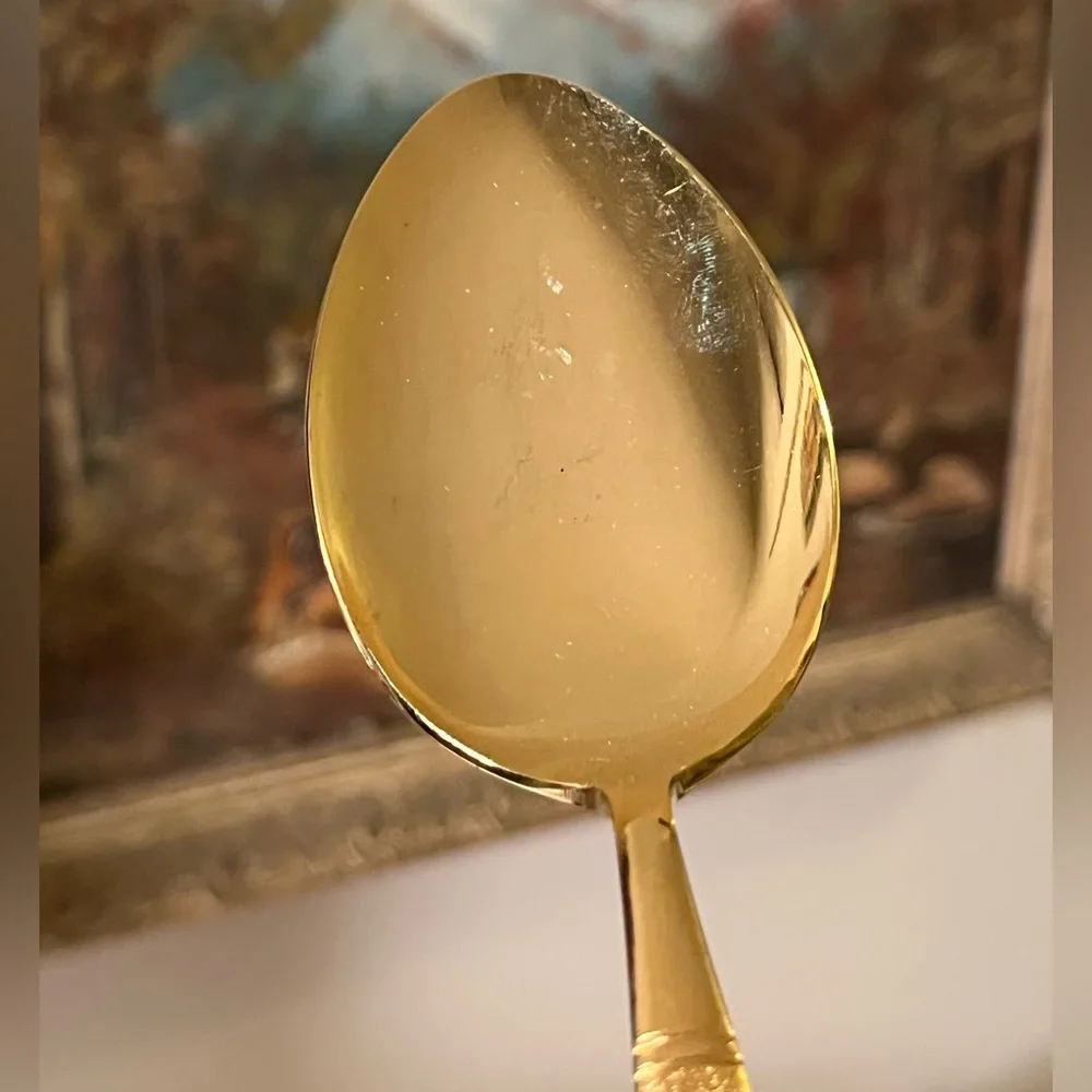 VIP gold tone electroplated serving set of 3 utensils cake server spoon fork